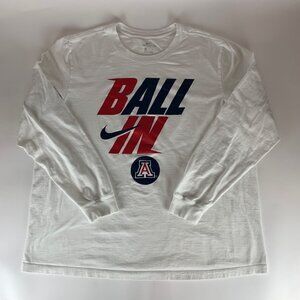 Arizona Wildcats NCAA White Nike Ball In Long Sleeve Shirt Mens 2XL READ